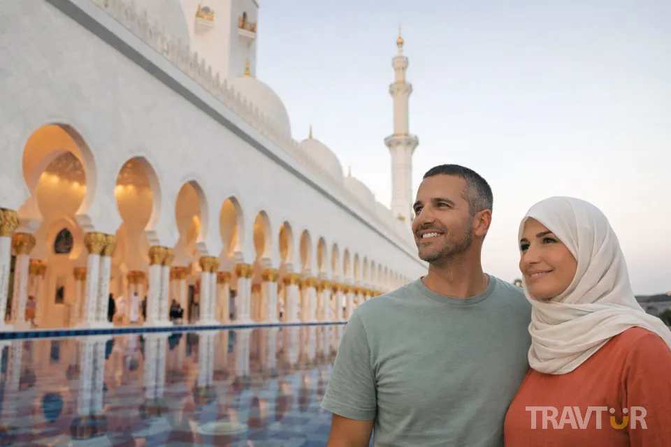Sheikh Zayed Grand Mosque courtyard Abu Dhabi