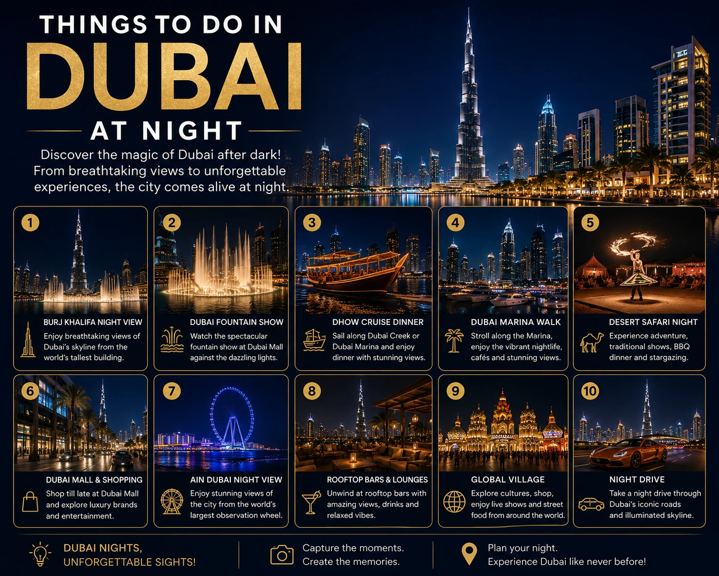 Things to do in Dubai at night