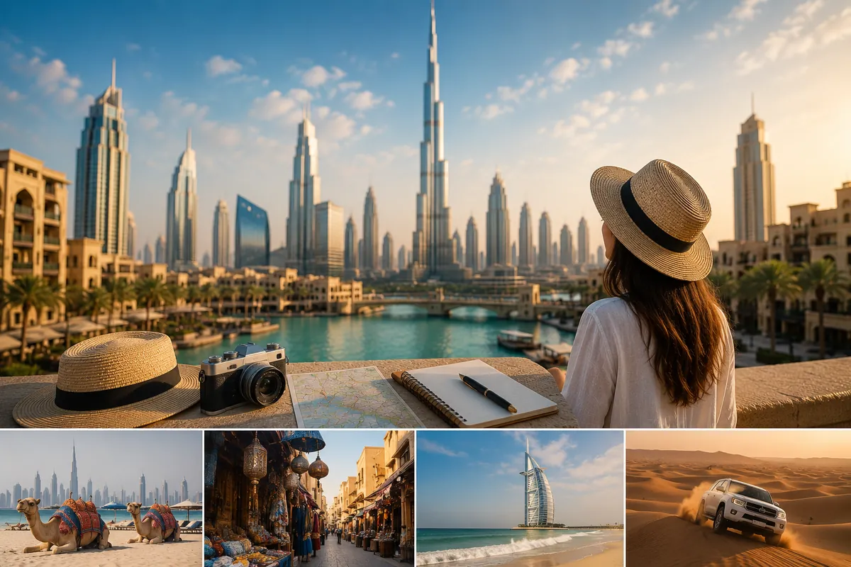 How Many Days Do You Need in Dubai travel guide with Dubai skyline and attractions