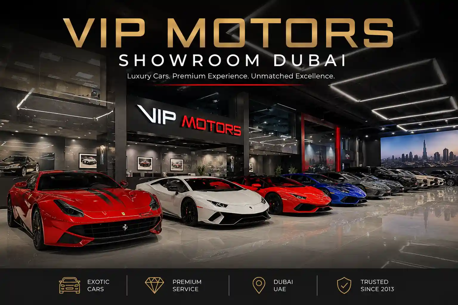 VIP Motors Dubai: Best And Complete Visitor Guide 2026 1 VIP Motors Dubai luxury car showroom