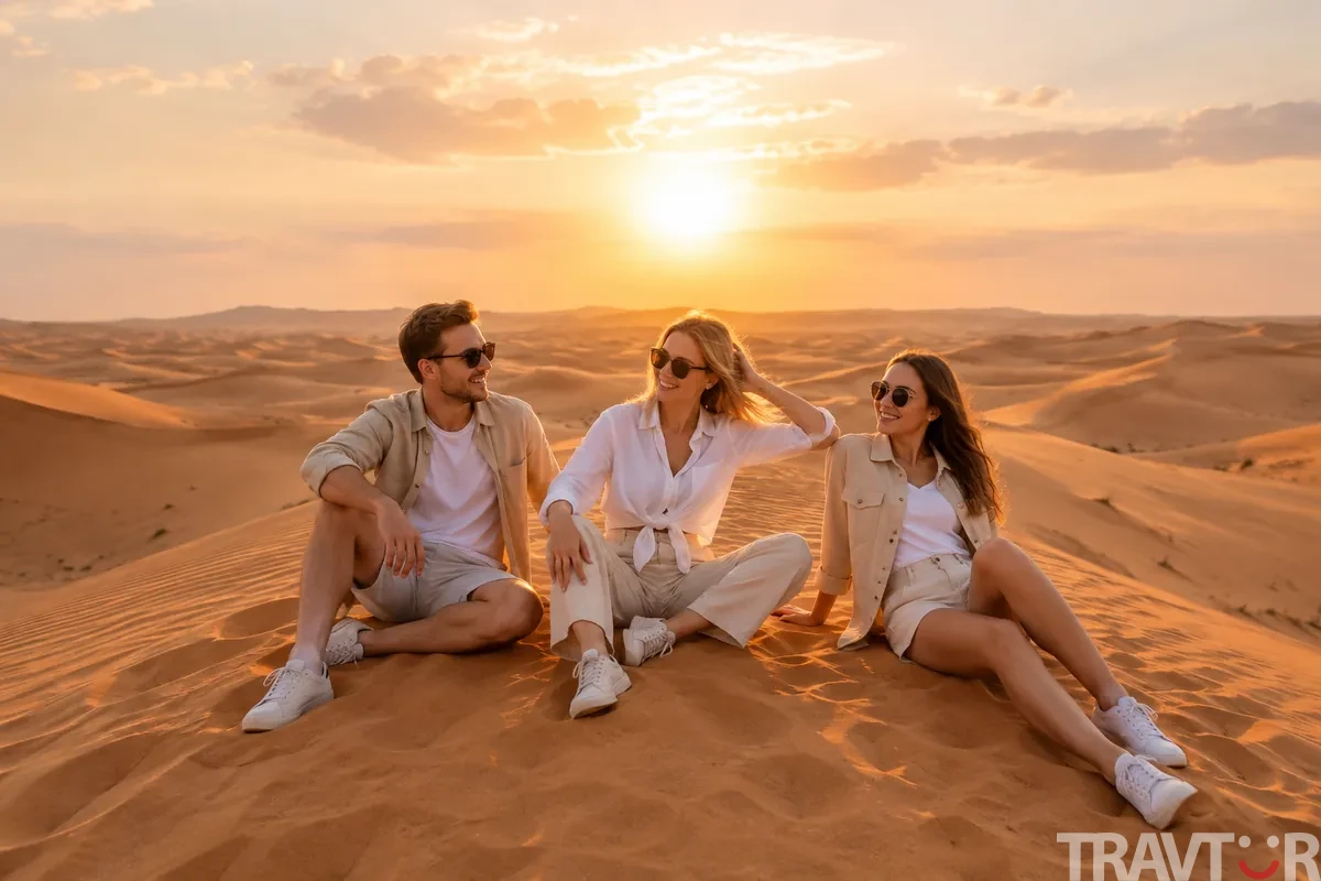 Dubai desert safari sunset photo stop