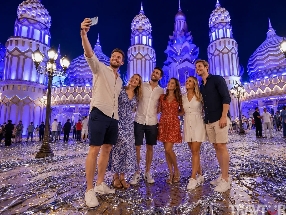 Dubai Global Village guide for tourists visiting pavilions food rides shows and family attractions