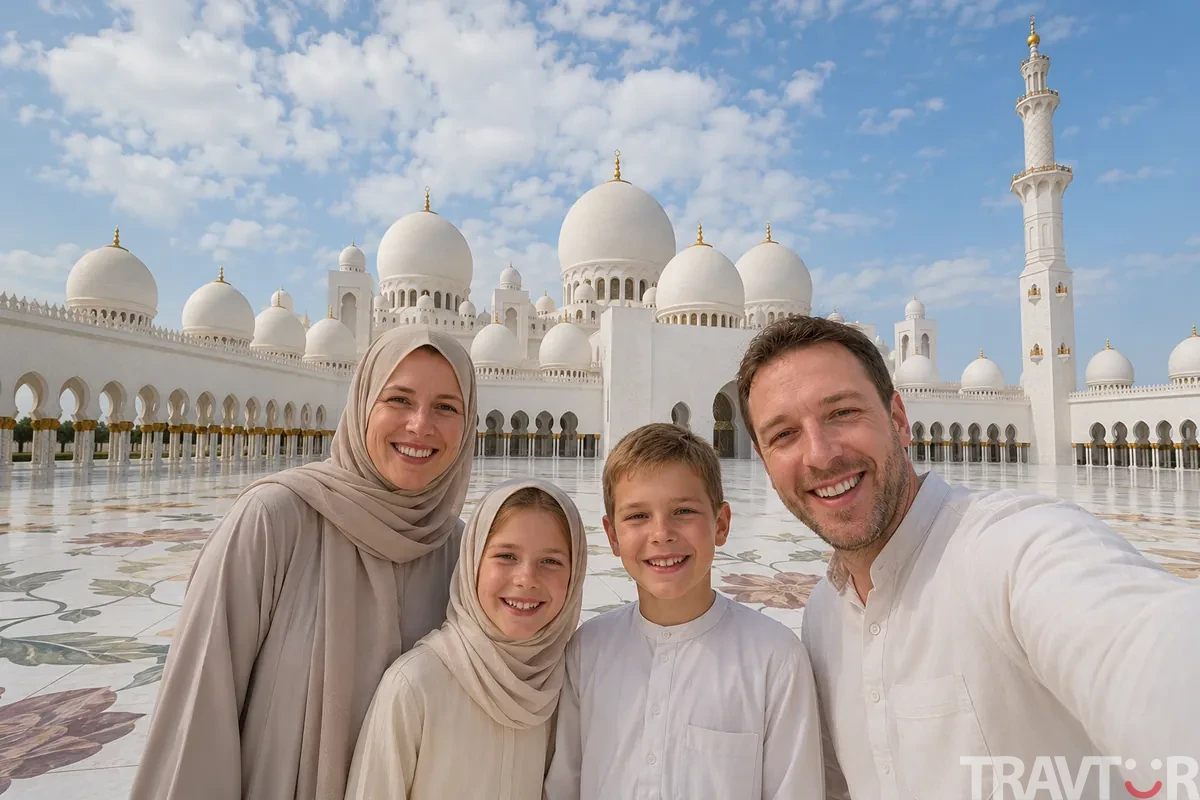 Abu Dhabi City Tour with Lunch from Dubai Sheikh Zayed Grand Mosque family visit