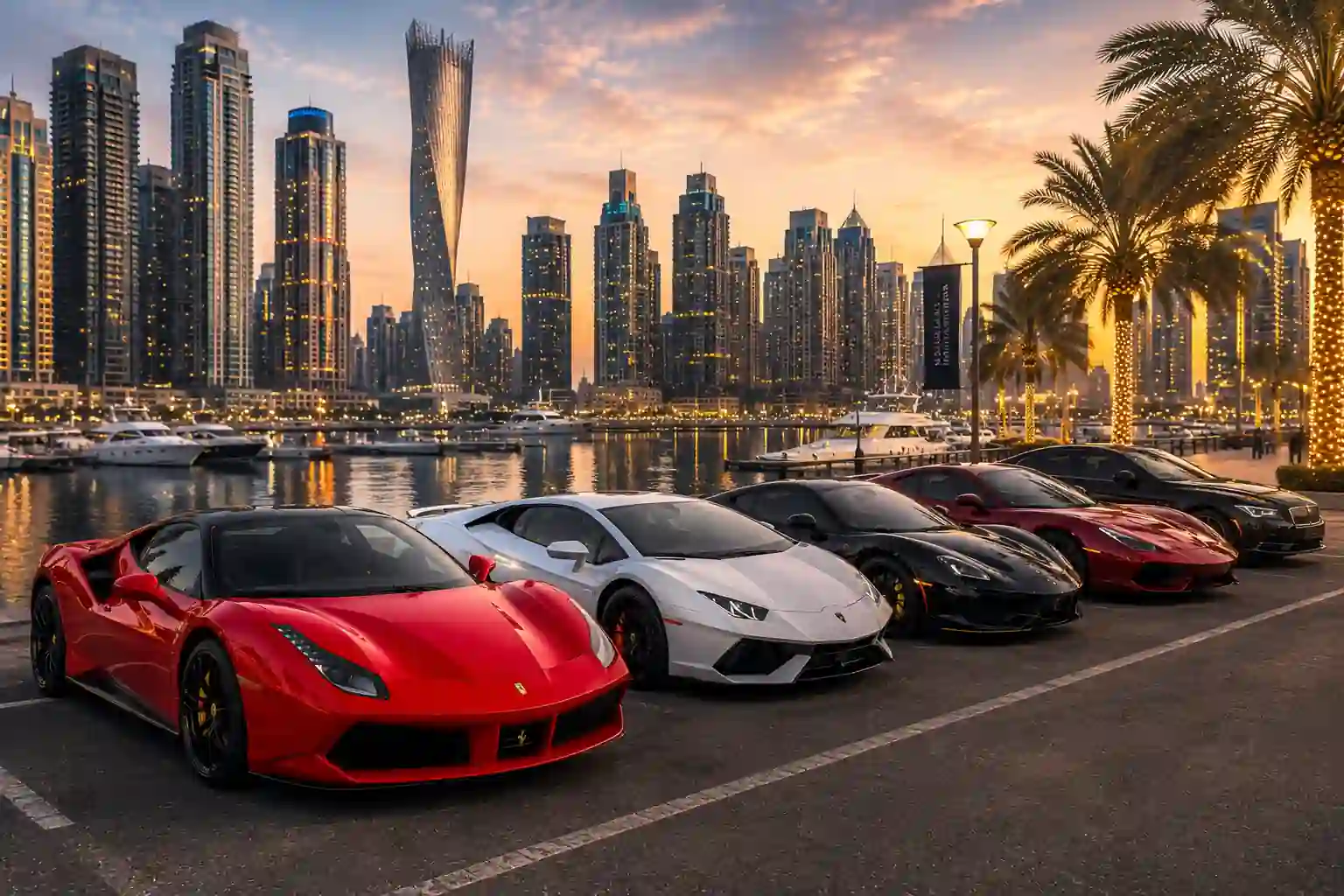 Supercars at Dubai Marina
